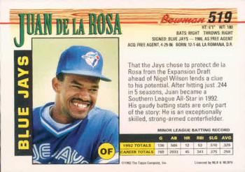 Juan De La Rosa  baseball card collectible - Main Image 2