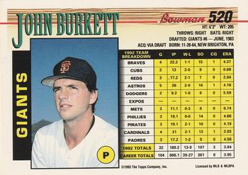 John Burkett  baseball card collectible - Main Image 2