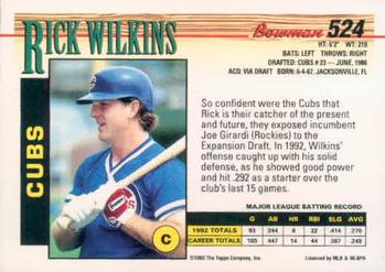 Rick Wilkins  baseball card collectible - Main Image 2