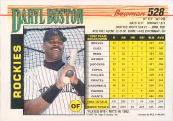 Daryl Boston  baseball card collectible - Main Image 2