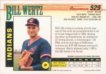 Bill Wertz  baseball card collectible - Main Image 2