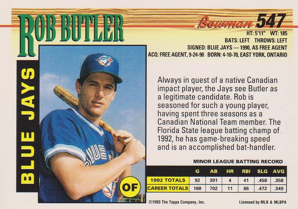 Rob Butler  baseball card collectible - Main Image 2