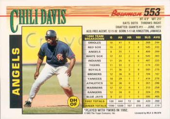 Chili Davis  baseball card collectible - Main Image 2