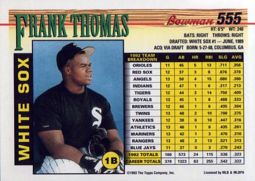 Frank Thomas  baseball card collectible - Main Image 2