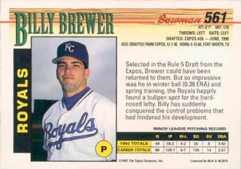 Billy Brewer  baseball card collectible - Main Image 2