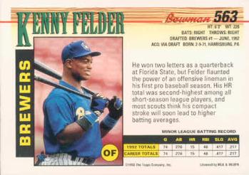Kenny Felder  baseball card collectible - Main Image 2