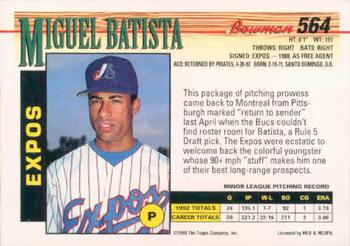 Miguel Batista  baseball card collectible - Main Image 2