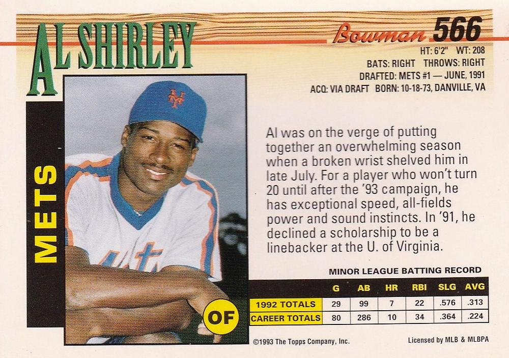 Al Shirley  baseball card collectible - Main Image 2