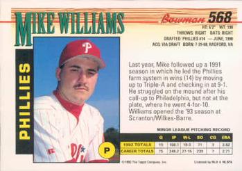 Mike Williams  baseball card collectible - Main Image 2