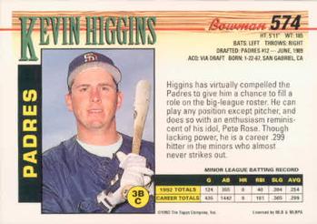 Kevin Higgins  baseball card collectible - Main Image 2