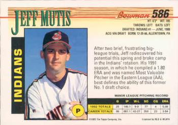 Jeff Mutis  baseball card collectible - Main Image 2