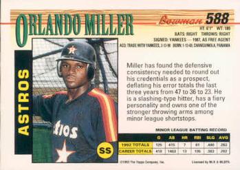 Orlando Miller  baseball card collectible - Main Image 2