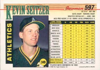 Kevin Seitzer  baseball card collectible - Main Image 2