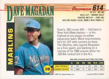 Dave Magadan  baseball card collectible - Main Image 2