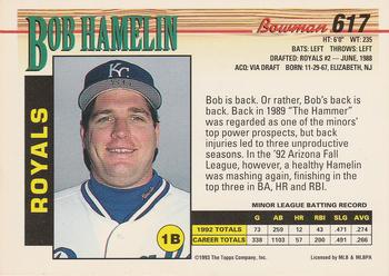 Bob Hamelin  baseball card collectible - Main Image 2
