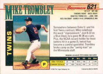 Mike Trombley  baseball card collectible - Main Image 2