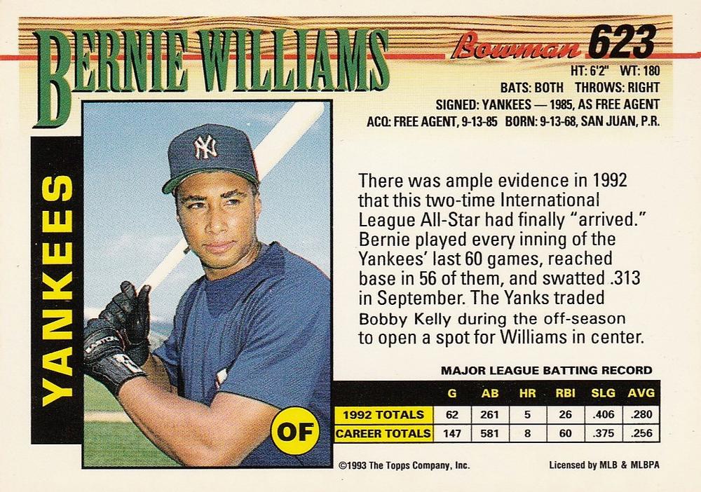 Bernie Williams  baseball card collectible - Main Image 2