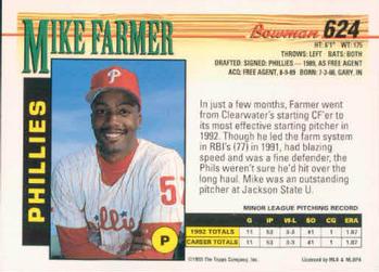 Mike Farmer  baseball card collectible - Main Image 2