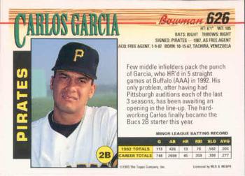 Carlos Garcia  baseball card collectible - Main Image 2