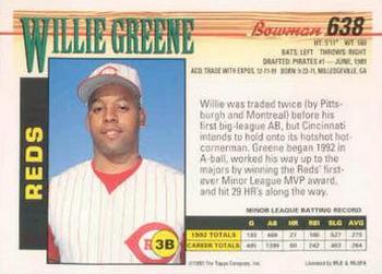 Willie Greene  baseball card collectible - Main Image 2