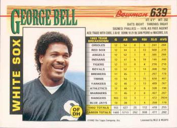George Bell  baseball card collectible - Main Image 2