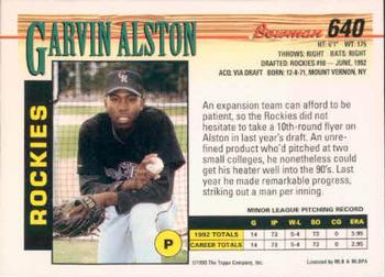 Garvin Alston  baseball card collectible - Main Image 2
