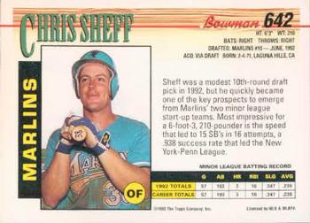 Chris Sheff  baseball card collectible - Main Image 2