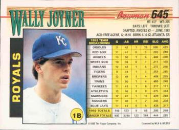 Wally Joyner  baseball card collectible - Main Image 2