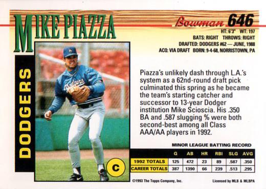 Mike Piazza  baseball card collectible - Main Image 2