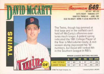 David McCarty  baseball card collectible - Main Image 2