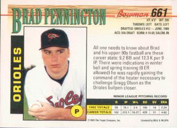 Brad Pennington  baseball card collectible - Main Image 2