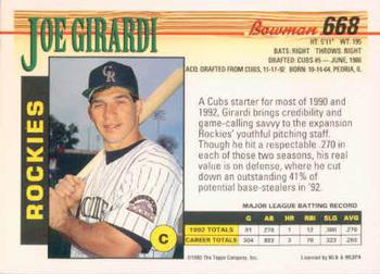 Joe Girardi  baseball card collectible - Main Image 2