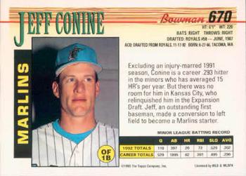 Jeff Conine  baseball card collectible - Main Image 2