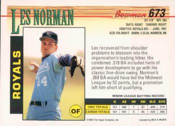 Les Norman  baseball card collectible - Main Image 2