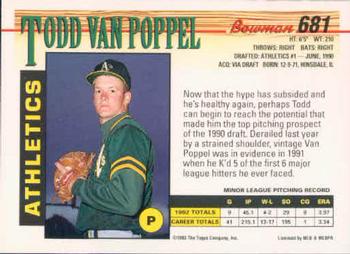 Todd Van Poppel  baseball card collectible - Main Image 2