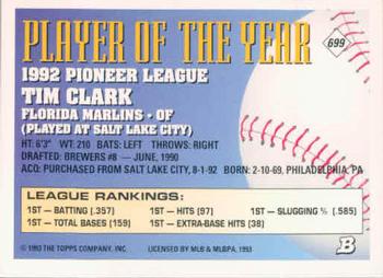 Tim Clark  baseball card collectible - Main Image 2
