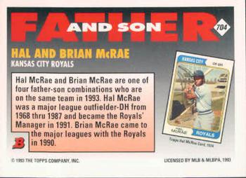 Hal McRae / Brian McRae  baseball card collectible - Main Image 2