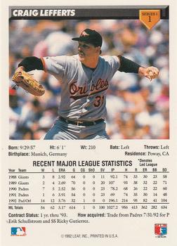 Craig Lefferts  baseball card collectible - Main Image 2