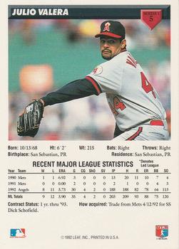 Julio Valera  baseball card collectible - Main Image 2