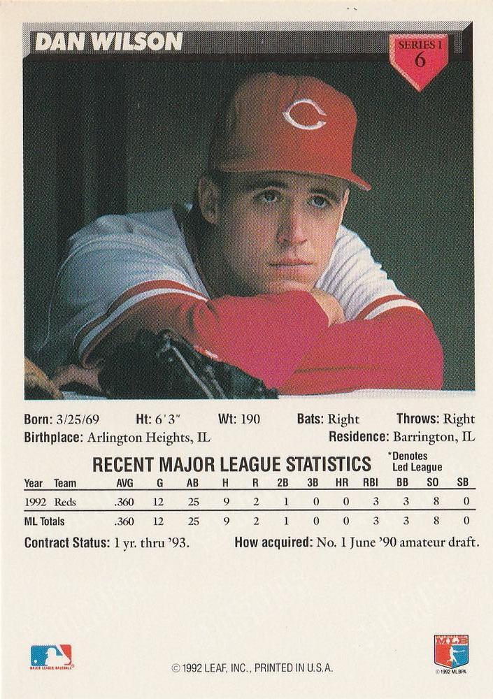 Dan Wilson  baseball card collectible - Main Image 2