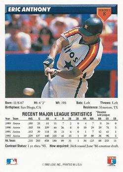 Eric Anthony  baseball card collectible - Main Image 2