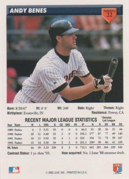 Andy Benes  baseball card collectible - Main Image 2