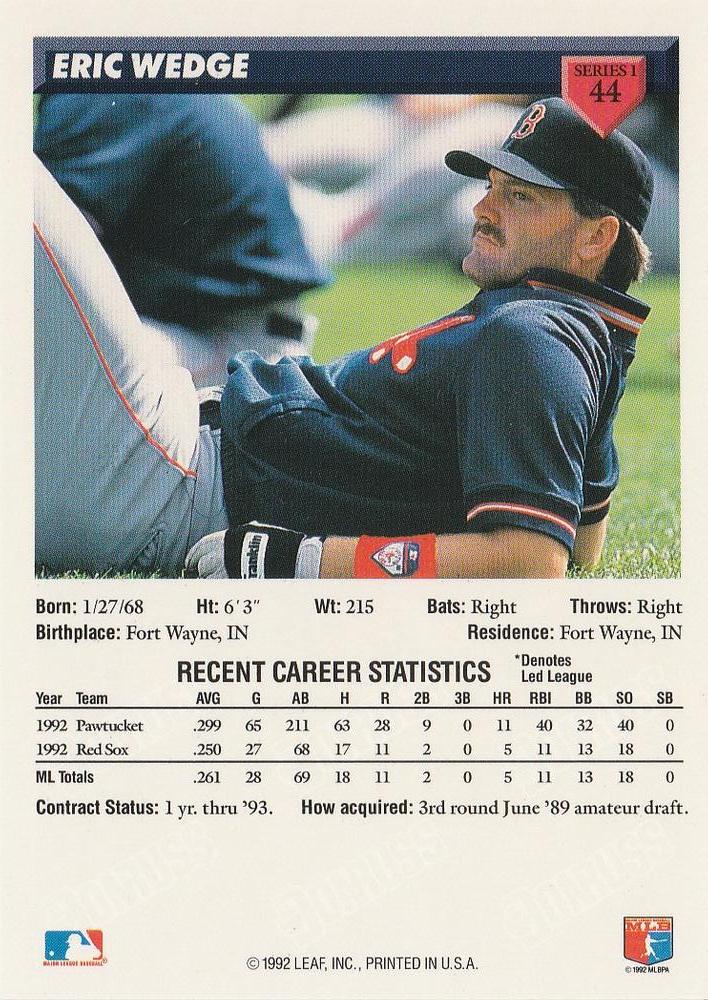 Eric Wedge  baseball card collectible - Main Image 2