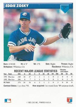 Eddie Zosky  baseball card collectible - Main Image 2
