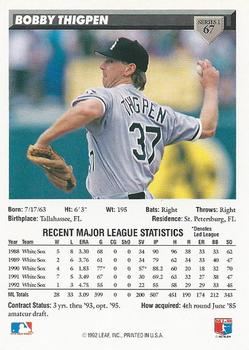 Bobby Thigpen  baseball card collectible - Main Image 2