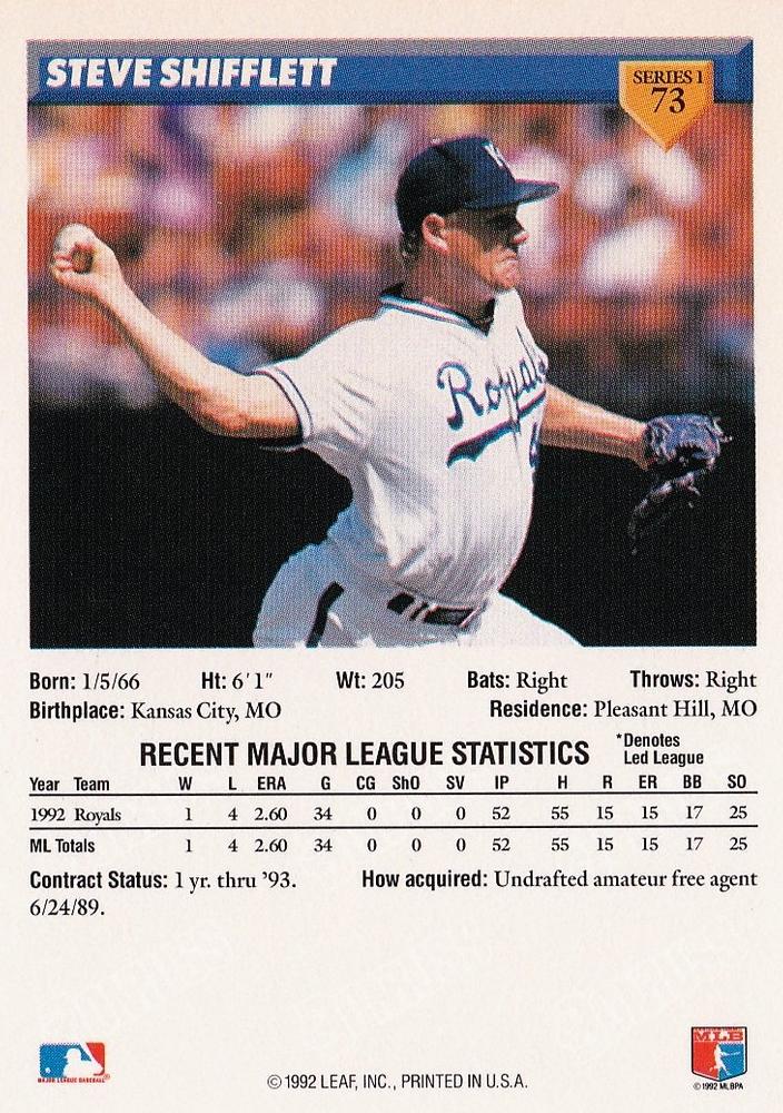 Steve Shifflett  baseball card collectible - Main Image 2