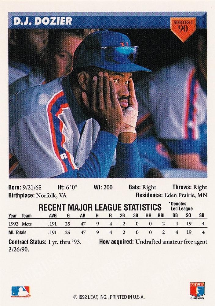 D.J. Dozier  baseball card collectible - Main Image 2