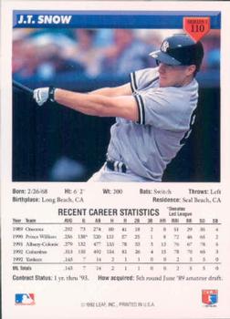 J.T. Snow  baseball card collectible - Main Image 2