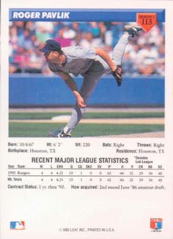 Roger Pavlik  baseball card collectible - Main Image 2