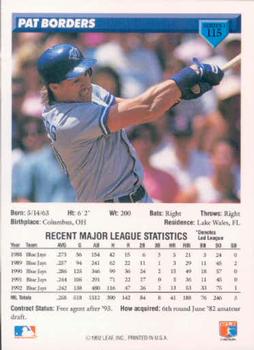 Pat Borders  baseball card collectible - Main Image 2